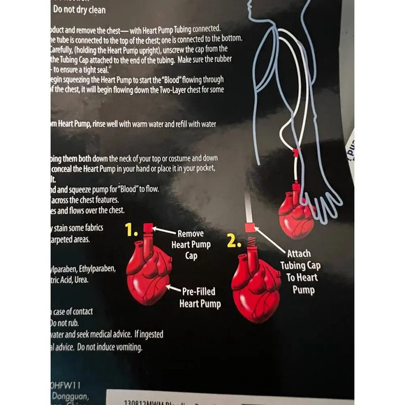 Evil pumpkin skeleton with bleeding heart mask not included boy’s Medium - Picture 10 of 11